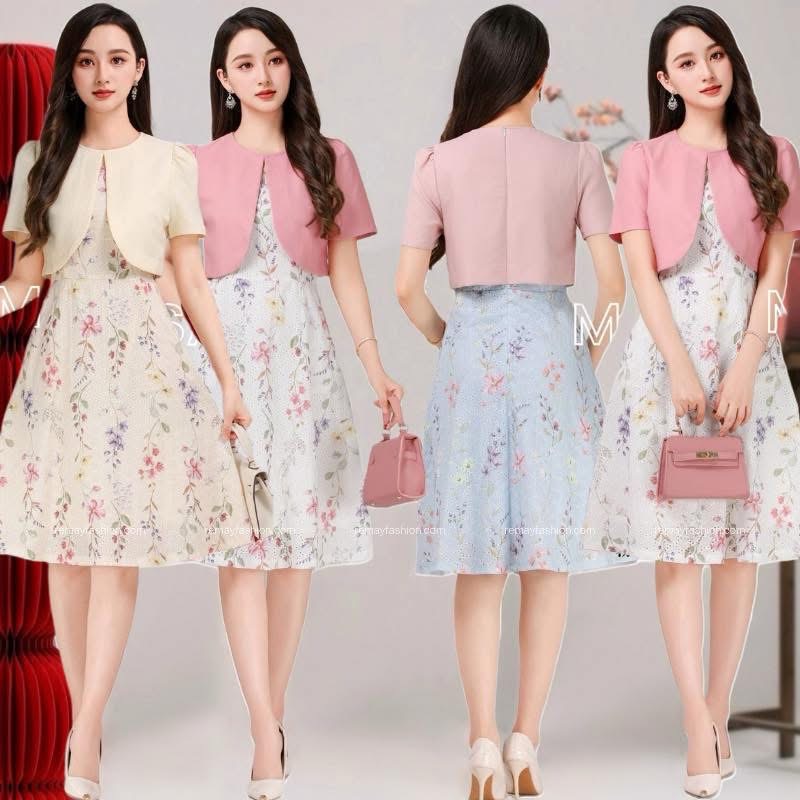 Fake Two-Piece Floral Dress - Image 4