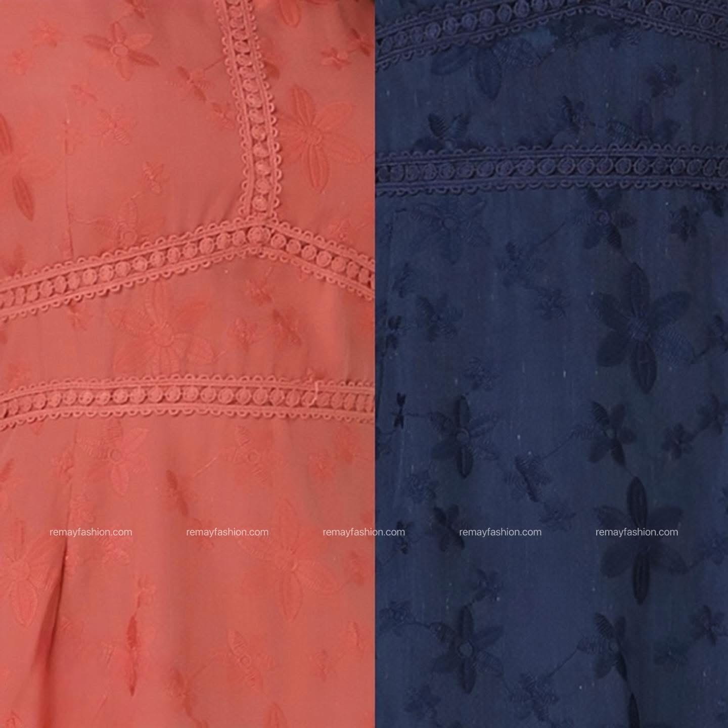 Premium Floral Embroidery Dress - Image 4