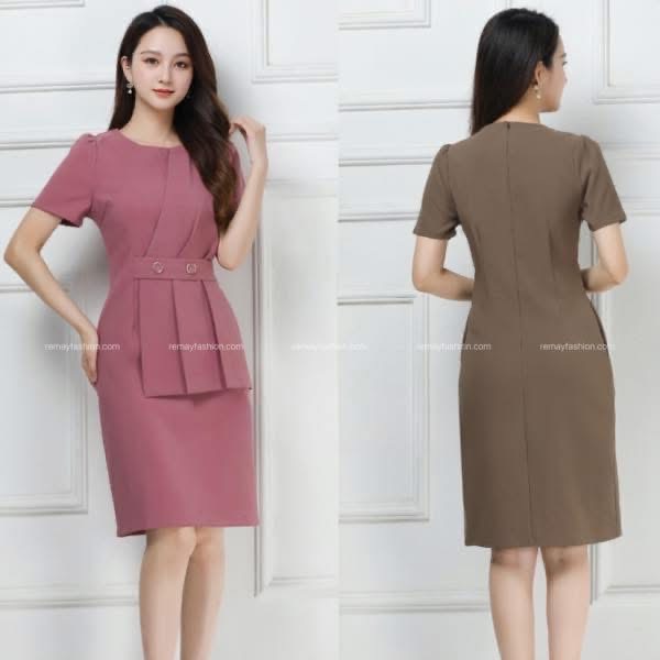 Pleated Waist Cinched Dress - Image 6