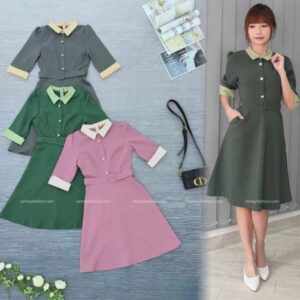 Collared Belted Dress
