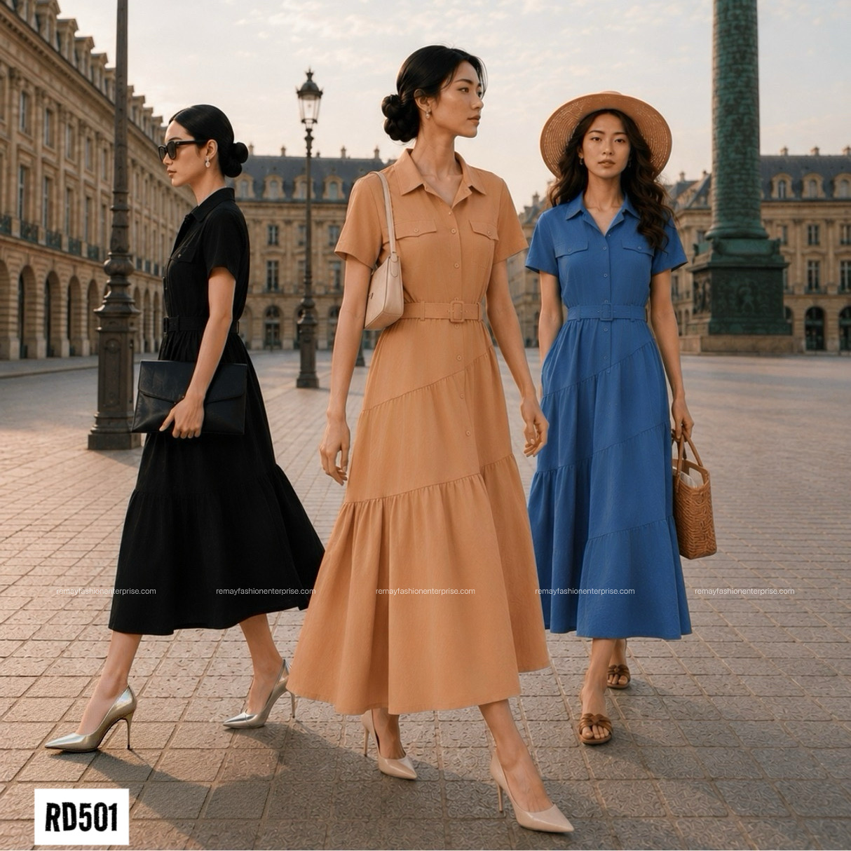 Short Sleeve Belted Dress
