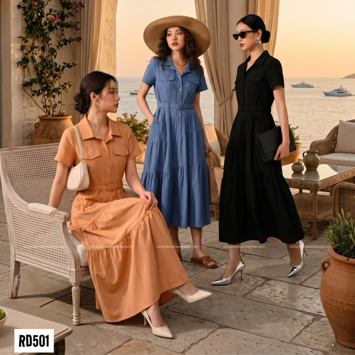 Short Sleeve Belted Dress - Image 2
