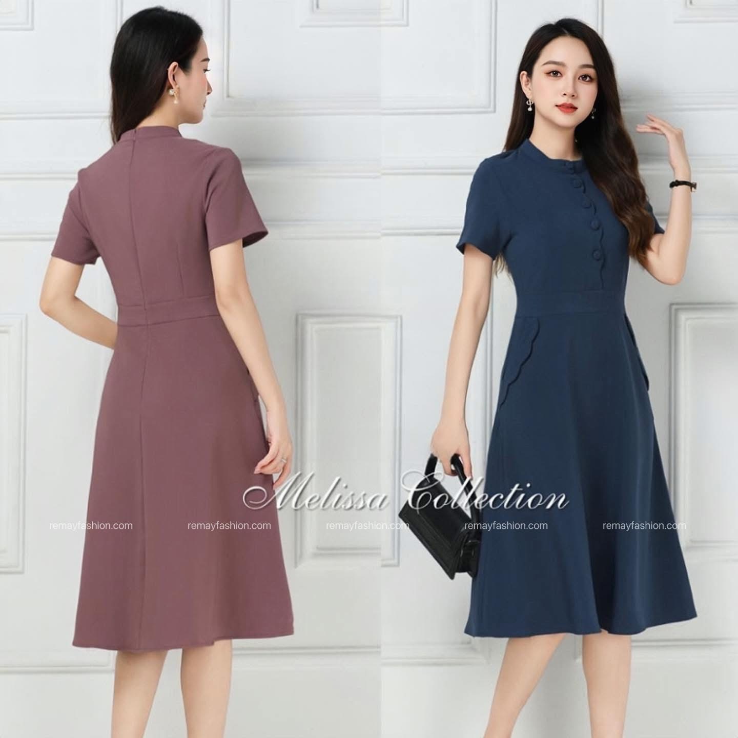 Stand-Up Collar Dress - Image 6