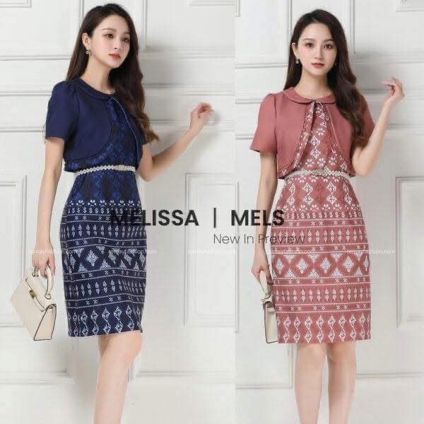 Fake Two-Piece Batik Dress