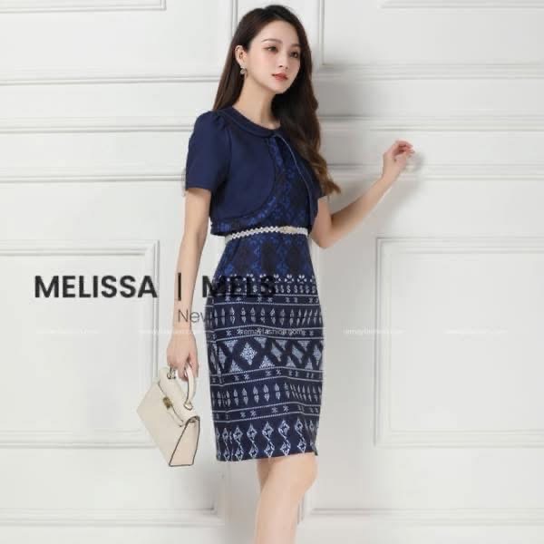 Fake Two-Piece Batik Dress - Image 2