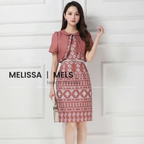 Fake Two-Piece Batik Dress - Image 3