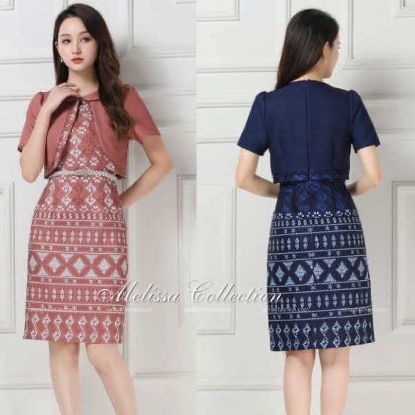 Fake Two-Piece Batik Dress - Image 4