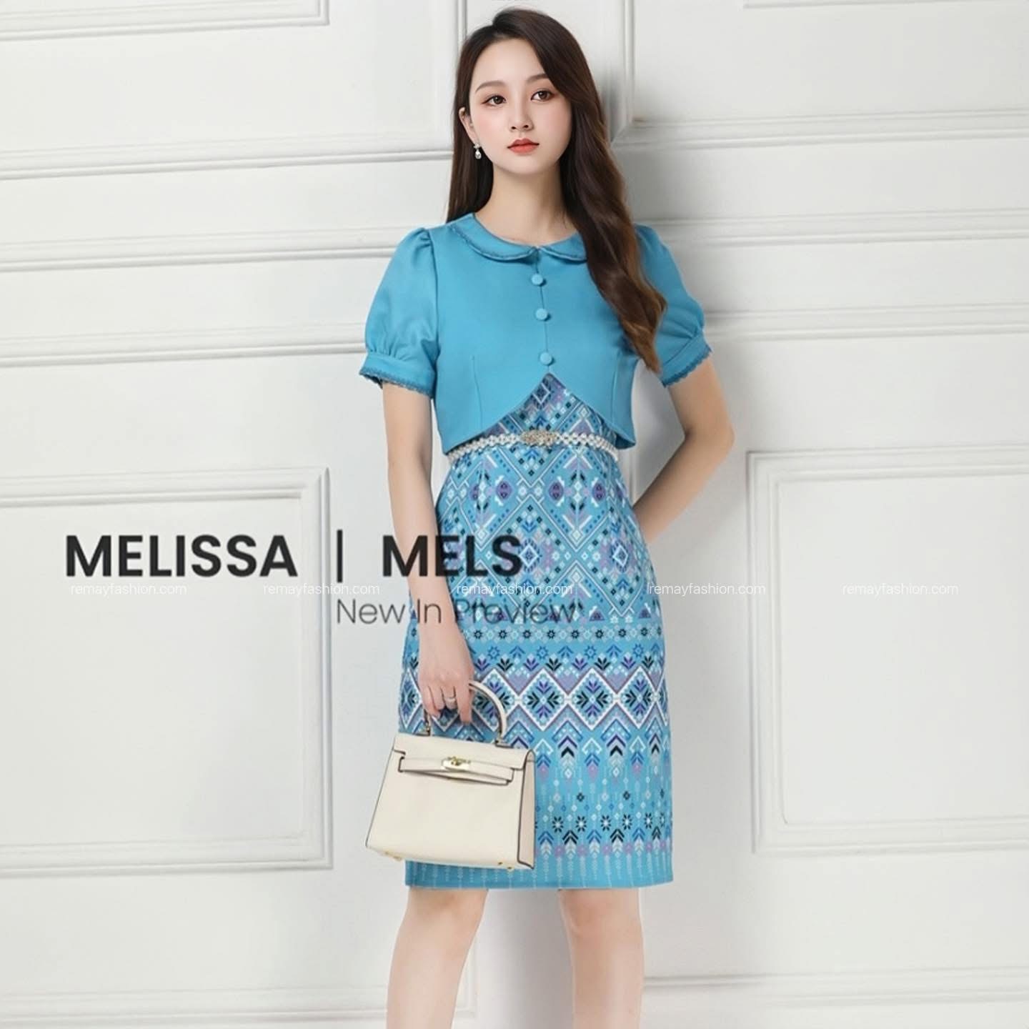 Fake Two-Piece Batik Dress - Image 2