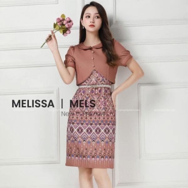 Fake Two-Piece Batik Dress - Image 3