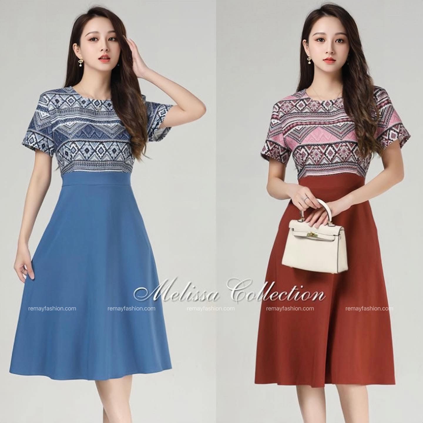 Colourblock Batik Dress