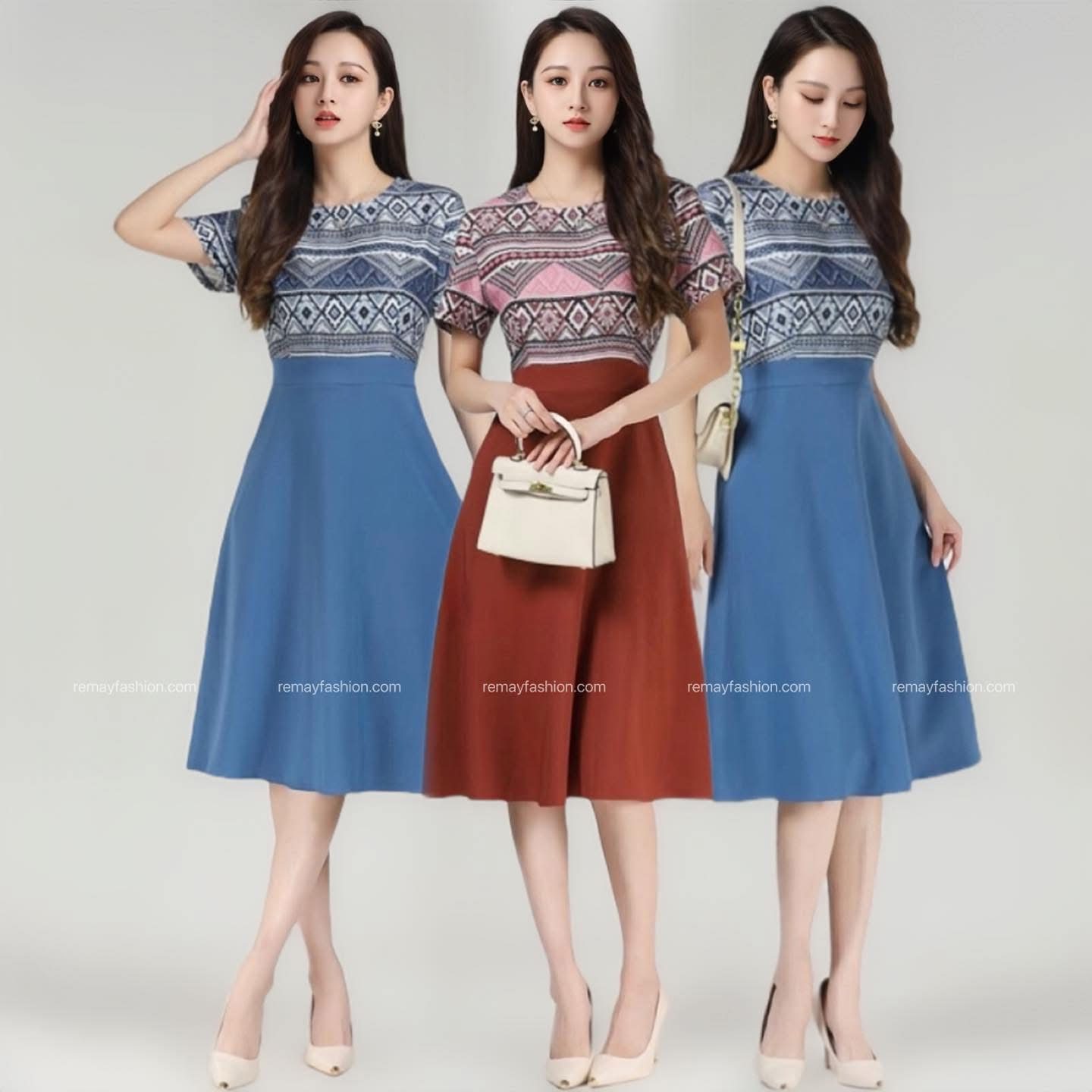 Colourblock Batik Dress - Image 2