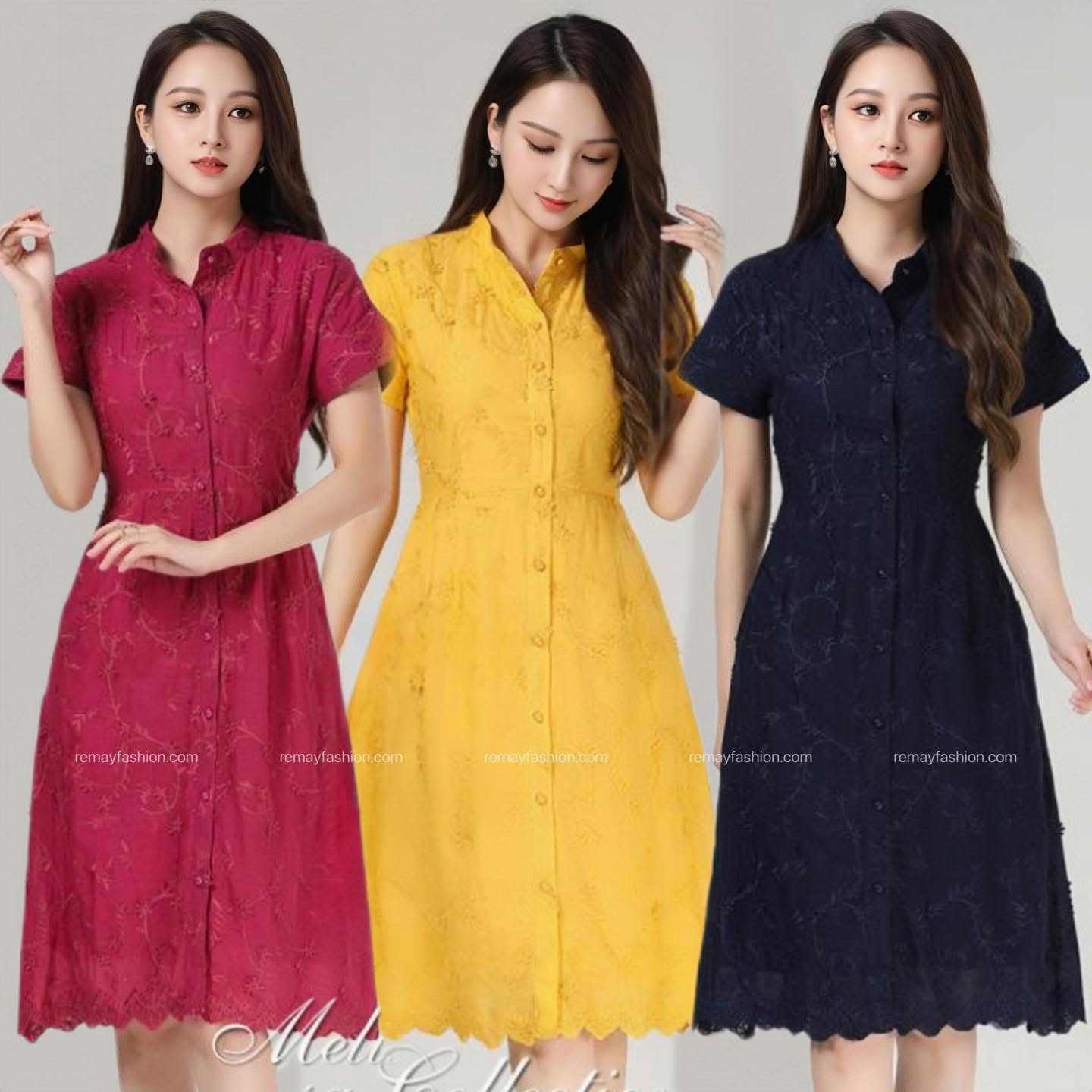 3D Floral Embroidered Dress
