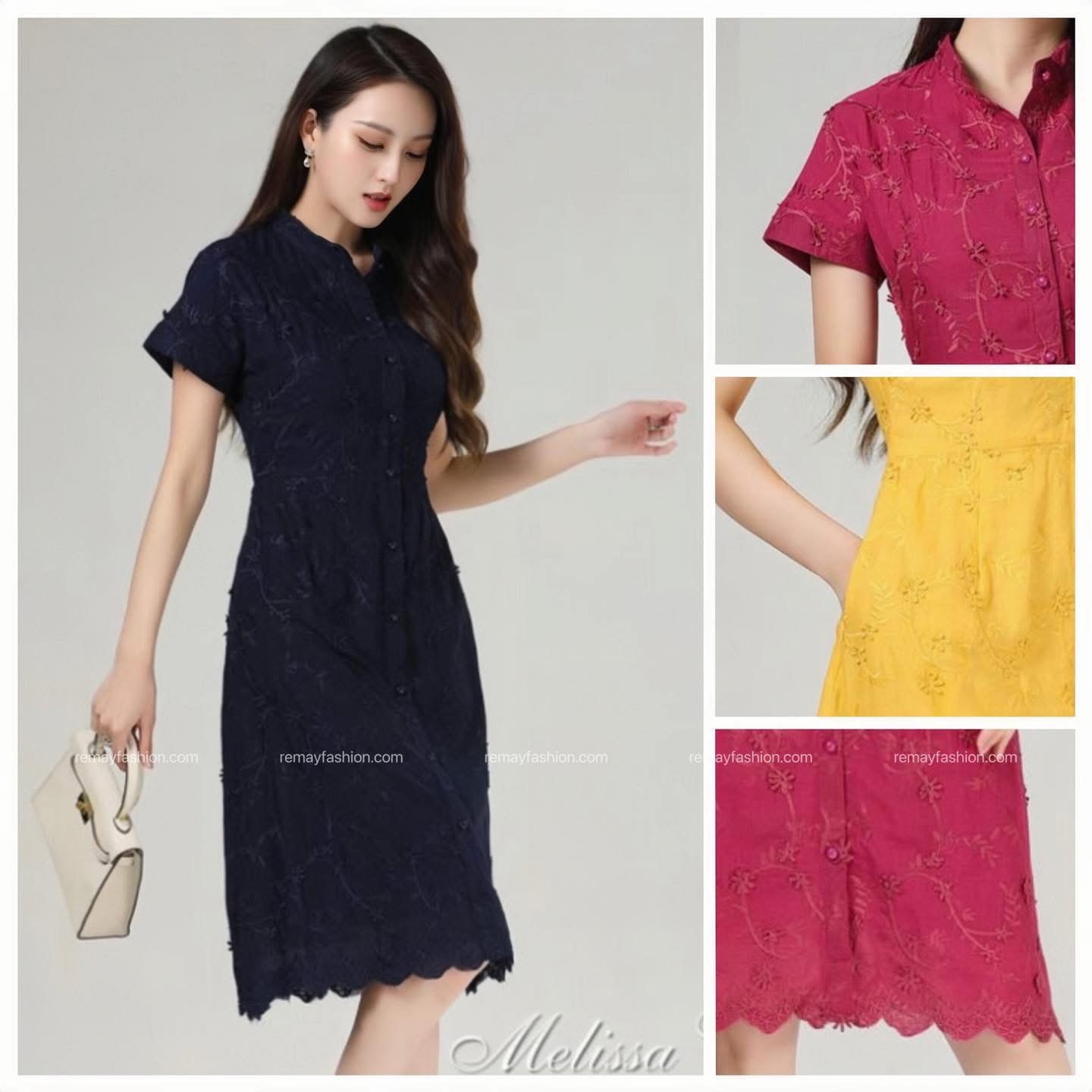 3D Floral Embroidered Dress - Image 4
