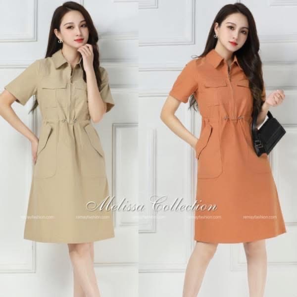 Casual Washed Cotton Dress - Image 2