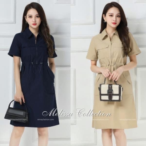 Casual Washed Cotton Dress - Image 3